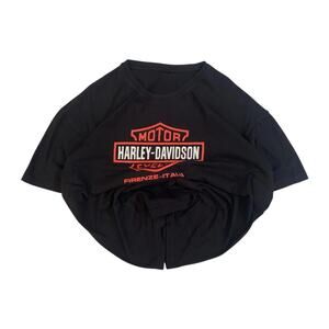 Harley Davidson T Shirt Mens XL Black Good Logo Firenze-Italia Vintage Graphic